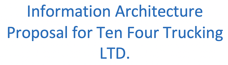 Ten Four Trucking Information Architecture project