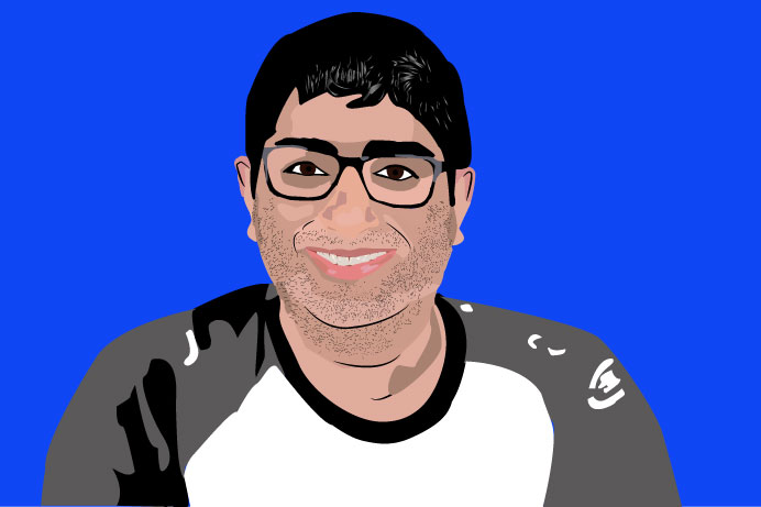 a vector portrait of Dilraj Dosanjh